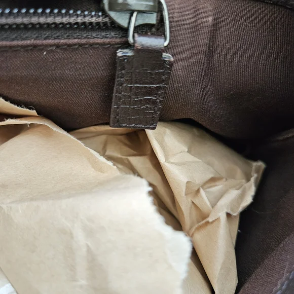 Gucci Beige/Brown Canvas Tote 15x9in - Picture 12 of 16